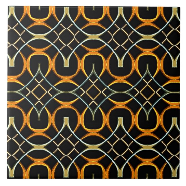 Modern metal Celtic knots pattern Tile (Front)
