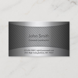 Modern Metal Cement Contractor Business Card