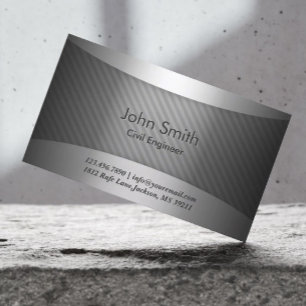 Modern Metal Civil Engineer Business Card