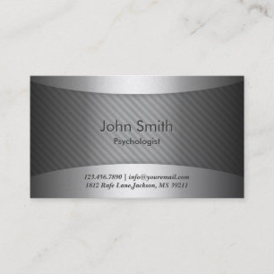 Modern Metal Psychologist Business Card