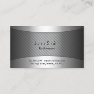 Modern Metal Stripes Bookkeeper Business Card