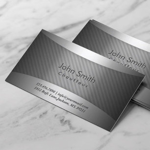 Modern Metal Stripes Chauffeur Business Card