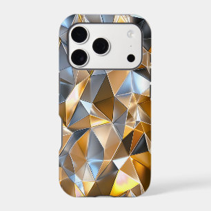 Modern Metallic Abstract Gold Silver Geometric