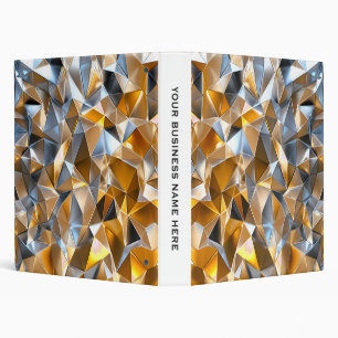 Modern Metallic Abstract Gold Silver Geometric Binder