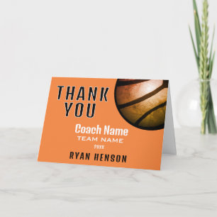 Modern Metallic Ball Thank you Coach Card