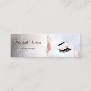 Modern Metallic Brush Stroke,Lashes Makeup Mini Business Card