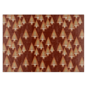 Modern metallic Christmas trees - copper Cutting Board