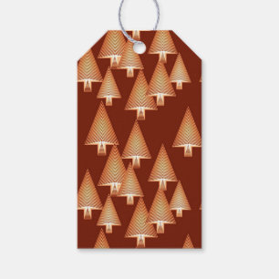 Modern metallic Christmas trees - copper Gift Tags