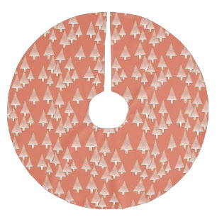Modern metallic Christmas trees - copper & rust Brushed Polyester Tree Skirt