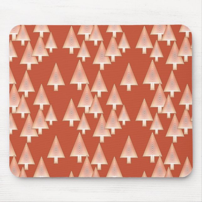 Modern metallic Christmas trees - copper & rust Mouse Pad (Front)