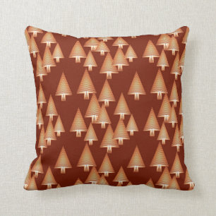 Modern metallic Christmas trees - copper Throw Pillow