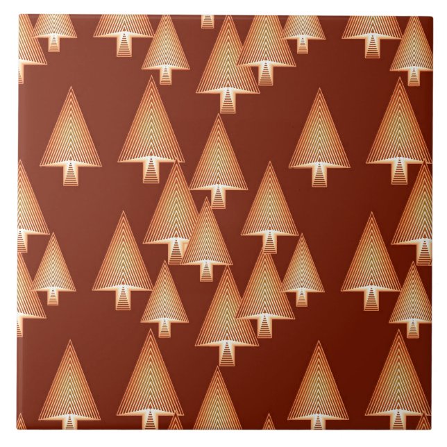 Modern metallic Christmas trees - copper Tile (Front)