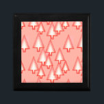 Modern metallic Christmas trees - coral orange Gift Box<br><div class="desc">Mid-Century Modern 3-d metallic-look Christmas trees in a silky,  striped gradient - coral orange and cream on a soft coral orange background</div>