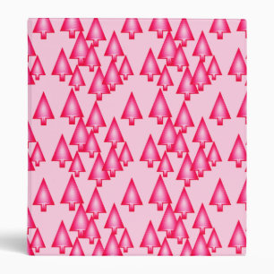 Modern metallic Christmas trees - fuchsia pink Binder
