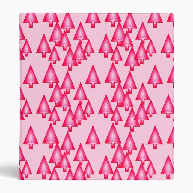 Modern metallic Christmas trees - fuchsia pink Binder (Front)