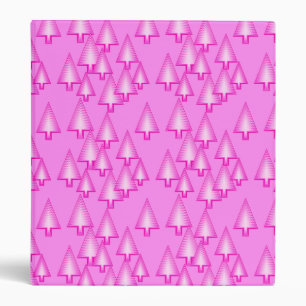 Modern metallic Christmas trees - orchid pink Binder