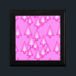 Modern metallic Christmas trees - orchid pink Gift Box<br><div class="desc">Mid-Century Modern 3-d metallic-look Christmas trees in a silky,  striped gradient - pale to deep orchid pink on a light orchid background</div>