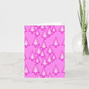 Modern metallic Christmas trees - orchid pink Holiday Card