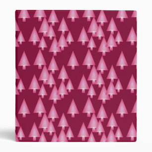 Modern metallic Christmas trees - pink & wine Binder