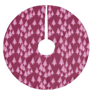 Modern metallic Christmas trees - pink & wine Brushed Polyester Tree Skirt