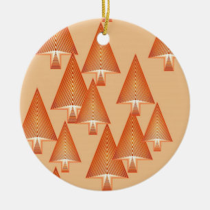 Modern metallic Christmas trees - rose gold Ceramic Ornament
