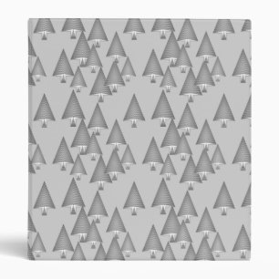 Modern metallic Christmas trees - silver grey Binder