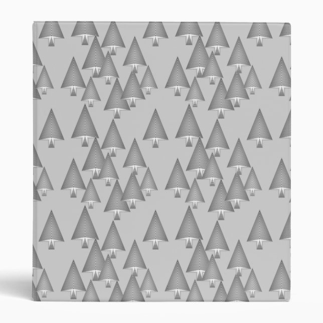 Modern metallic Christmas trees - silver grey Binder (Front)