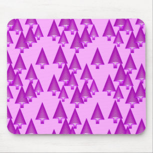 Modern metallic Christmas trees - violet Mouse Pad