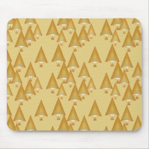 Modern metallic Christmas trees - yellow gold Mouse Pad