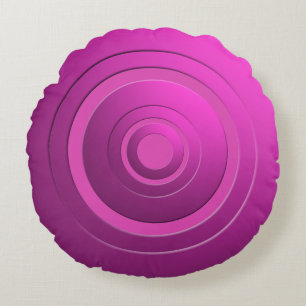 Modern Metallic Circles Pink with any Colour Round Pillow