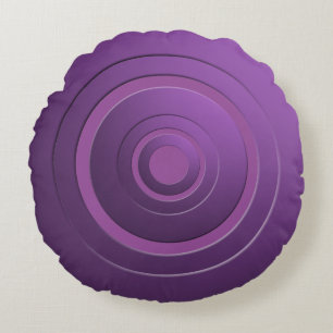 Modern Metallic Circles Purple with any Colour Round Pillow