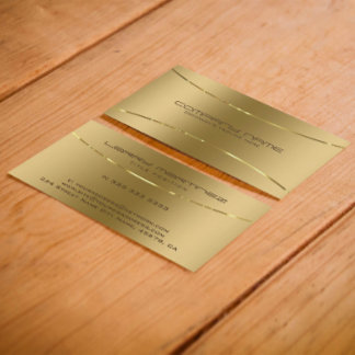 Modern Metallic Faux Gold Stainless Steel Look Business Card