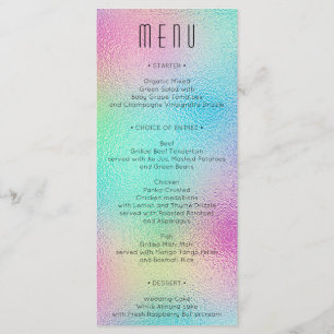 Modern Metallic Foil Wedding Bridal Shower Menu