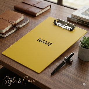 Modern Metallic Gold Clipboard with Custom Text