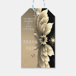Modern Metallic Gold Floral Wedding Invitation Gift Tags