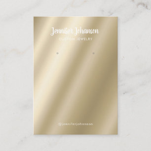 Modern metallic gold jewelry holder earrings business card