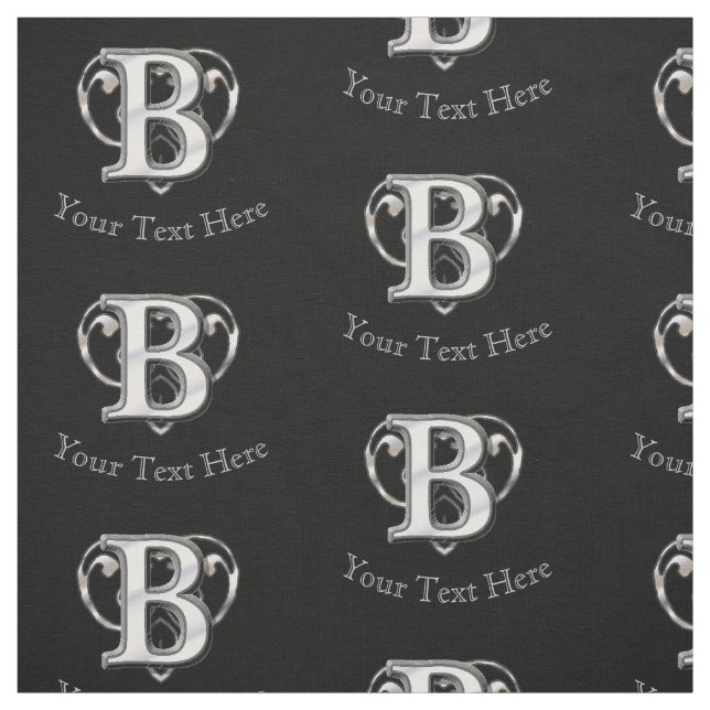 Modern Metallic Monogram (B) Fabric (Swatch)