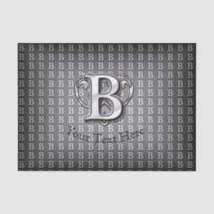 Modern Metallic Monogram (B) Tissue Paper