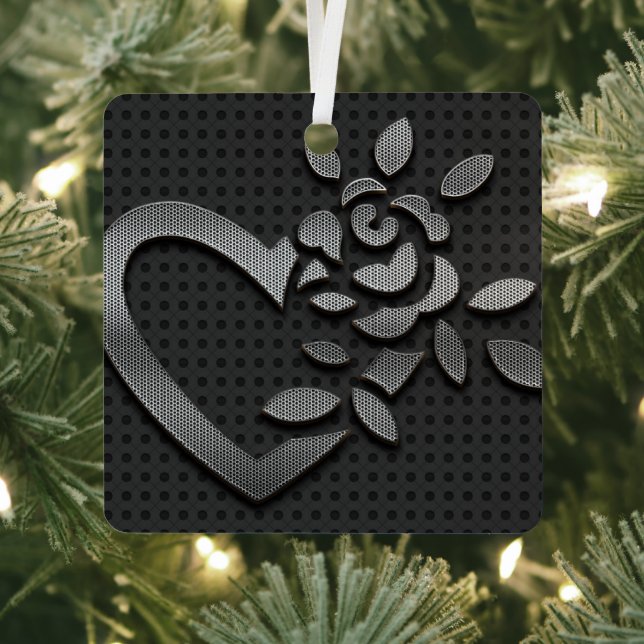 Modern Metallic Square Metal Ornament (Insitu)