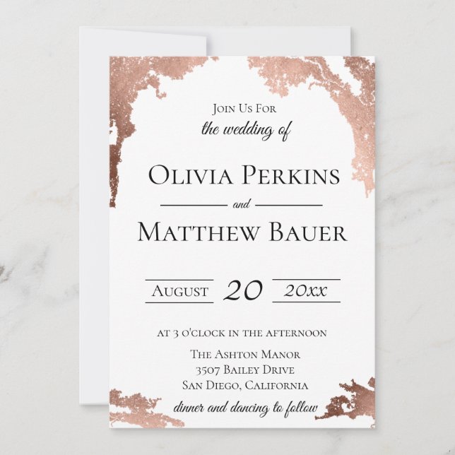 Modern Metallic Wedding Invitation (Front)