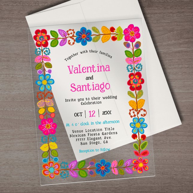 Modern Mexican acrylic wedding invitation (Creator Uploaded)