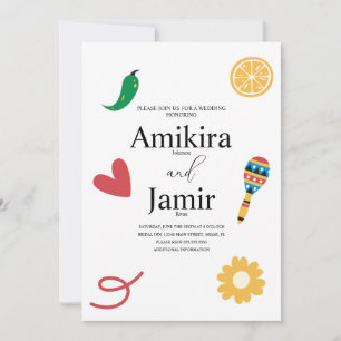 Modern Mexican Cinco de Mayo Wedding  Invitation