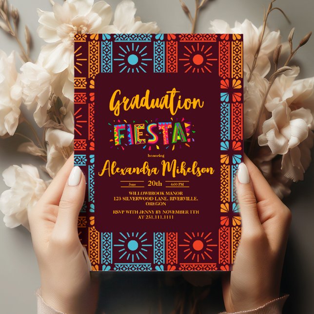 Modern Mexican Fiesta Graduation Party  Invitation (Creator Uploaded)
