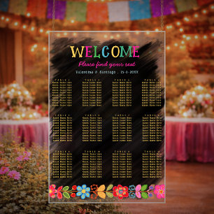   Modern Mexican floral wedding Acrylic Sign