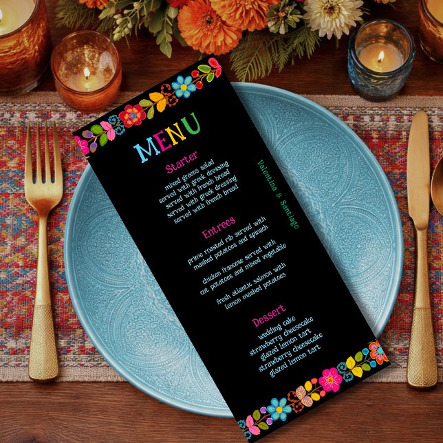   Modern Mexican floral wedding Menu (Creator Uploaded)
