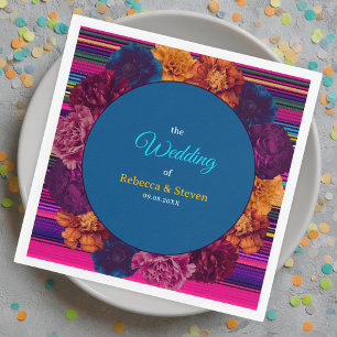 Modern Mexican flowers wedding Napkin