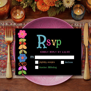Modern Mexican rsvp wedding response card