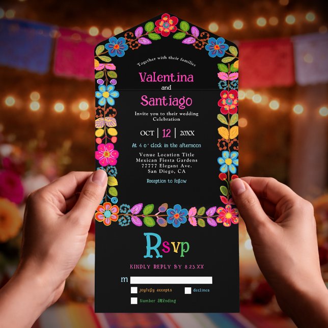 Modern Mexican wedding  All In One Invitation (Creator Uploaded)