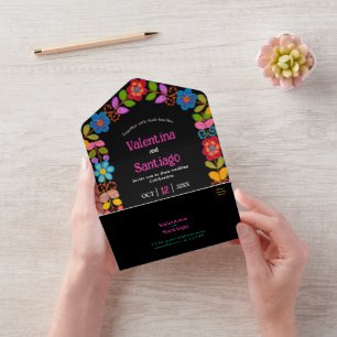 Modern Mexican wedding  All In One Invitation