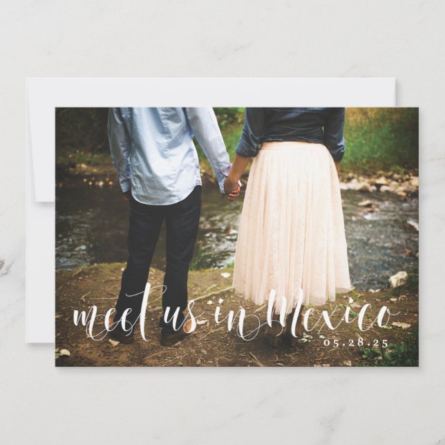 Modern Mexico Destination Save the Date Holiday Card (Front)